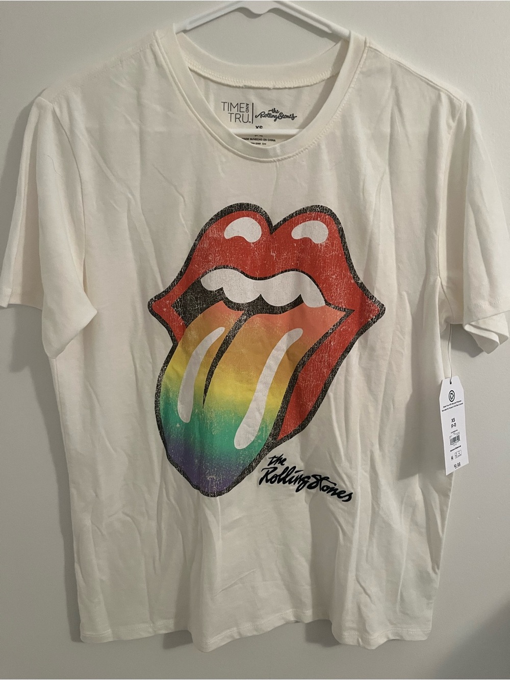 Cream Rolling Stones Rainbow Tongue Graphic Tee